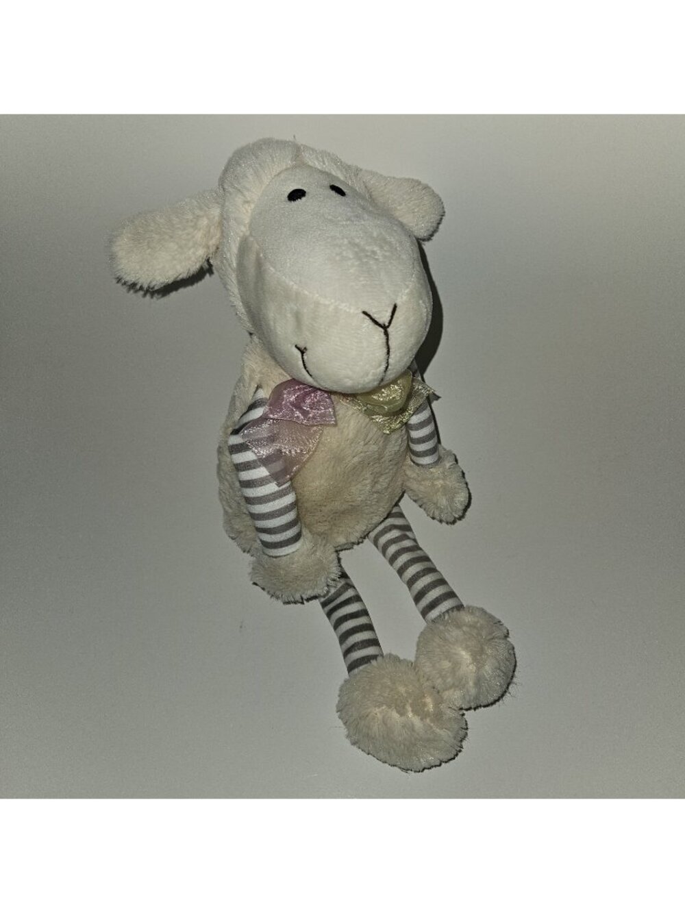 Inter-American Sheep Lamb Plush Gray White Stripes Arms Legs Sewn Eyes